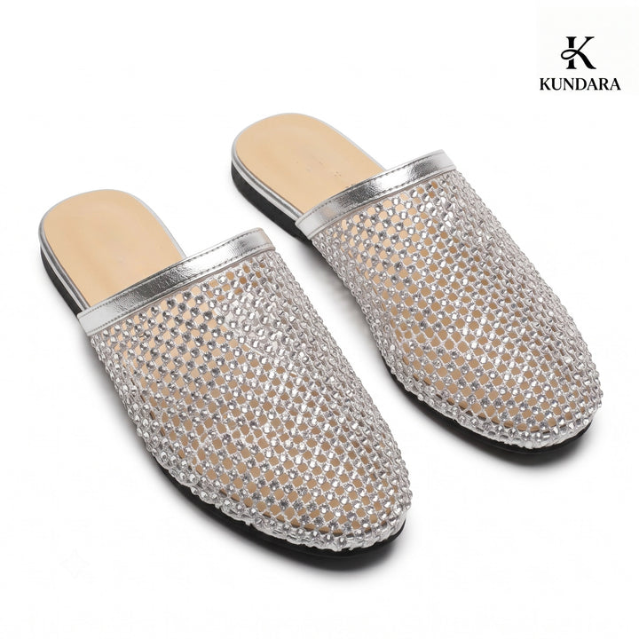 Luna Crystal Mesh Mules