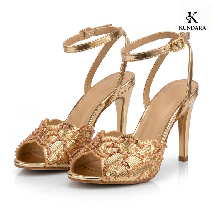 Celeste Sequin Stiletto Heel Sandal