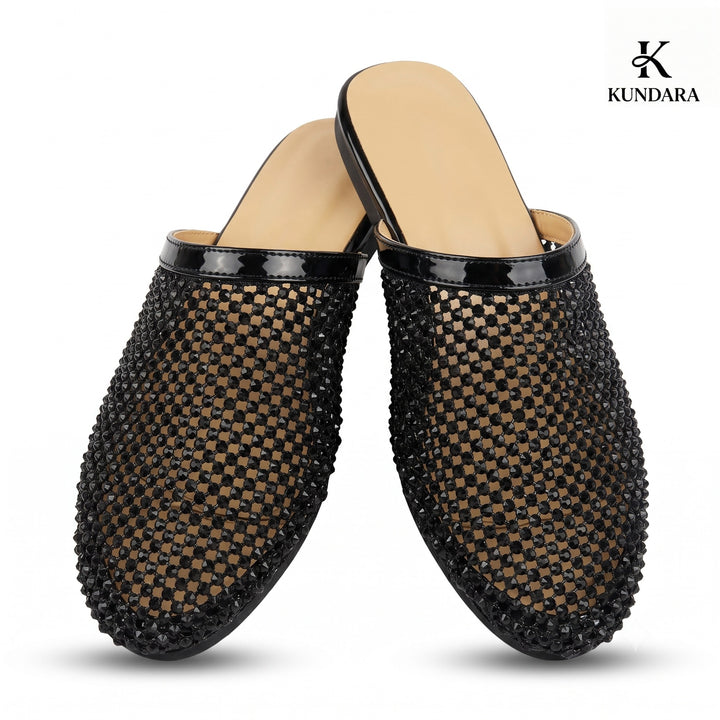 Luna Crystal Mesh Mules