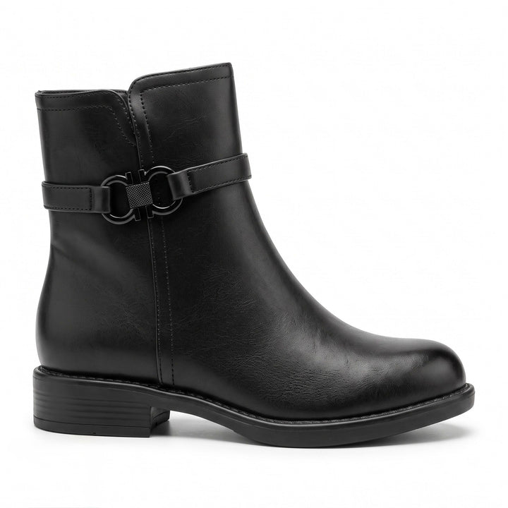 Clara Gold-Link Ankle Boots