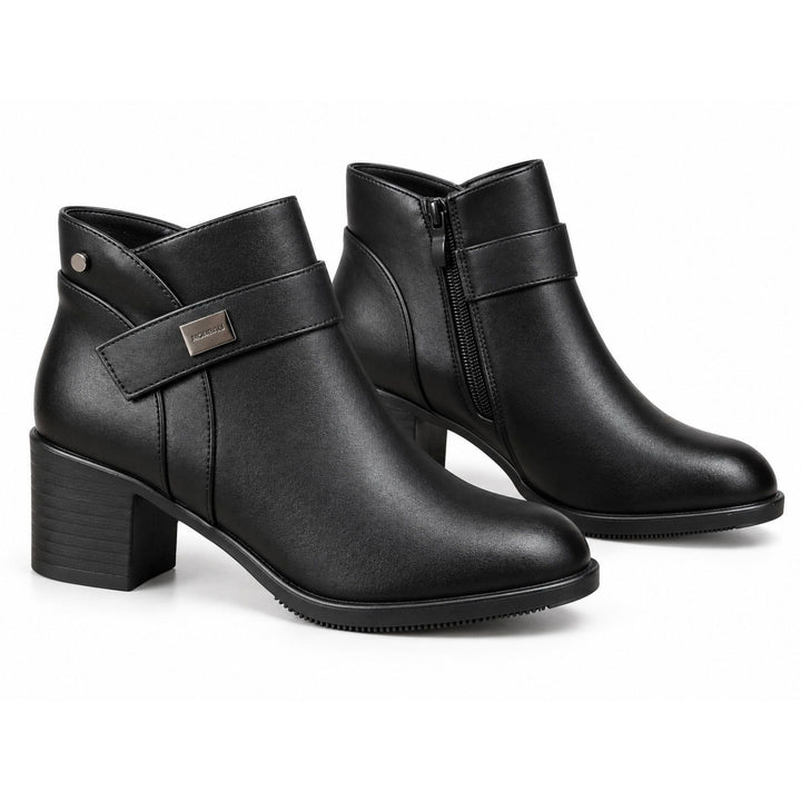 Hazel Gold-Trim Ankle Boots