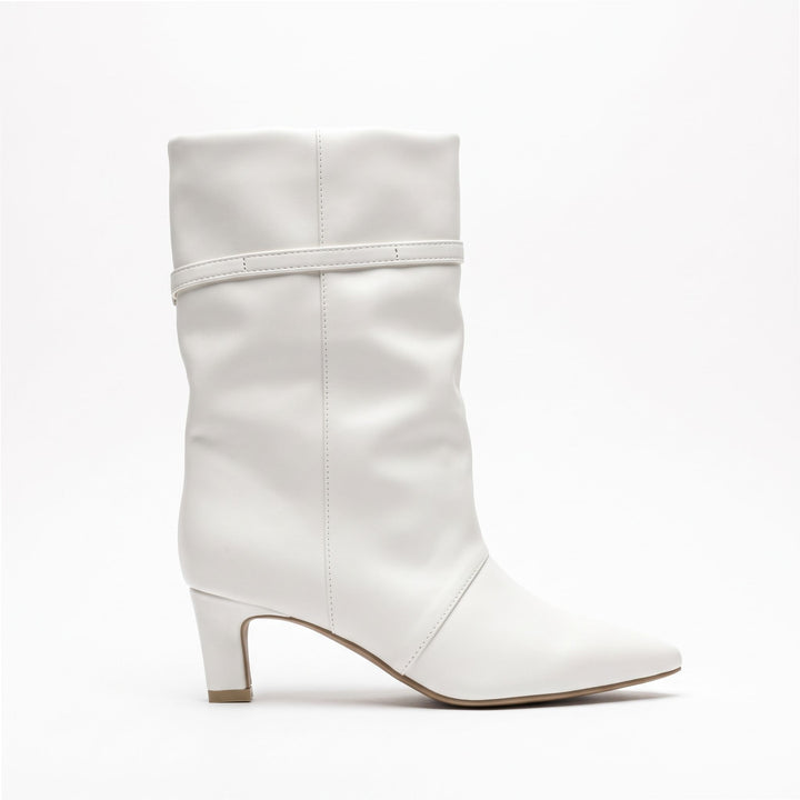 Valentina Buckle-Strap Slouch Mid-Calf Boots