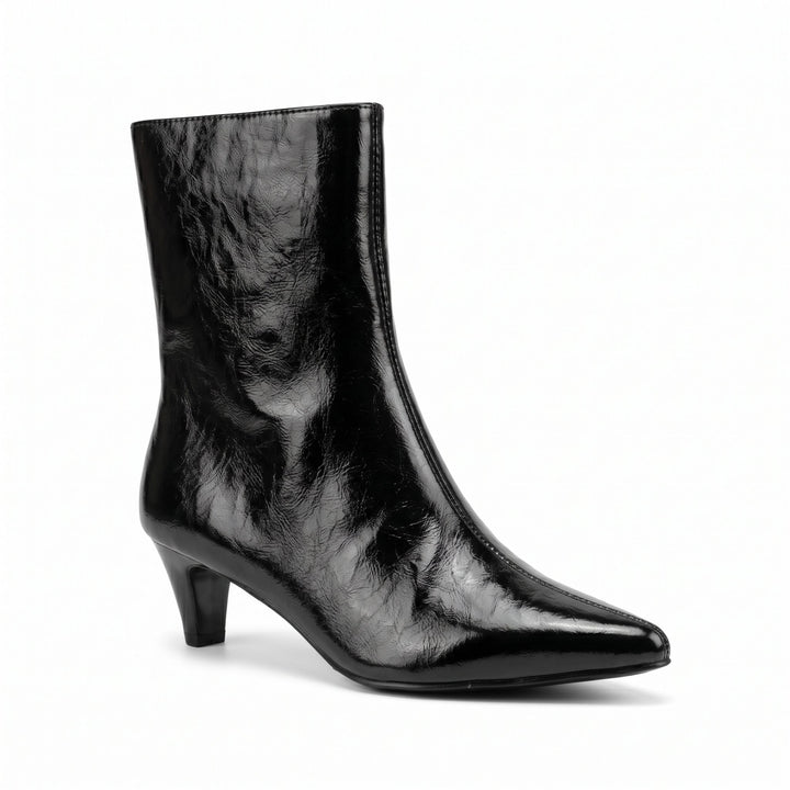 Scarlett Patent Kitten Heel Boots