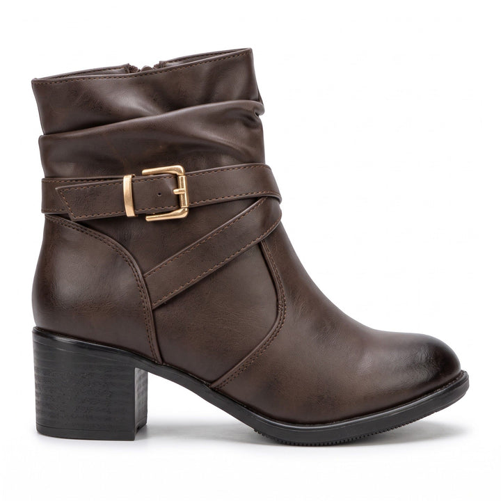 Olivia Buckle-Strap Slouch Ankle Boots